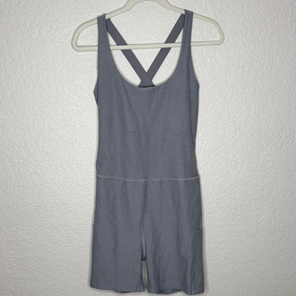 NEW Beyond Yoga Spacedye Get Up And Go Pocket Biker Jumpsuit Sz XL Grey - Picture 2 of 12